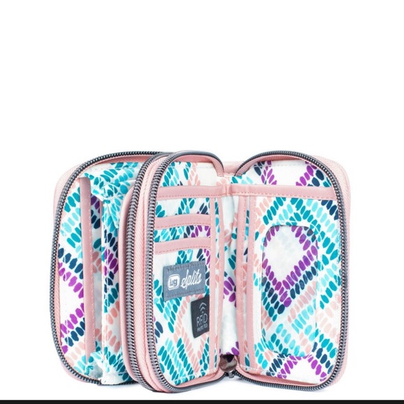 Lug Splits Compact RFID Wallet NWT Contemporary Midnight Black - Picture 9 of 10